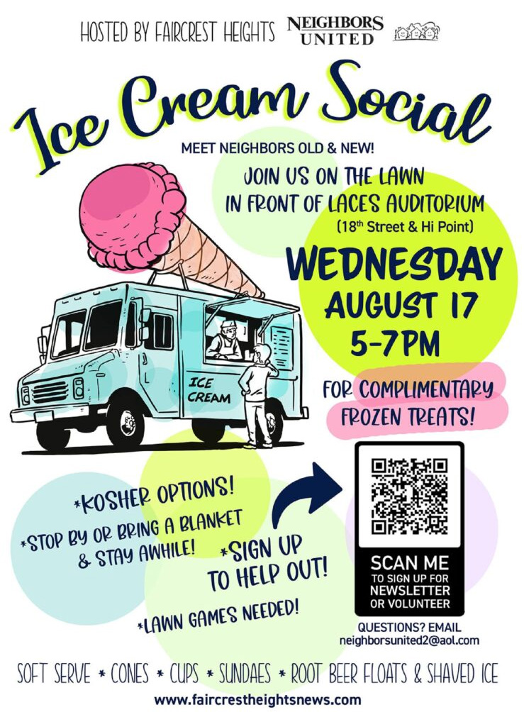 Ice Cream Social – Wednesday August 17th
