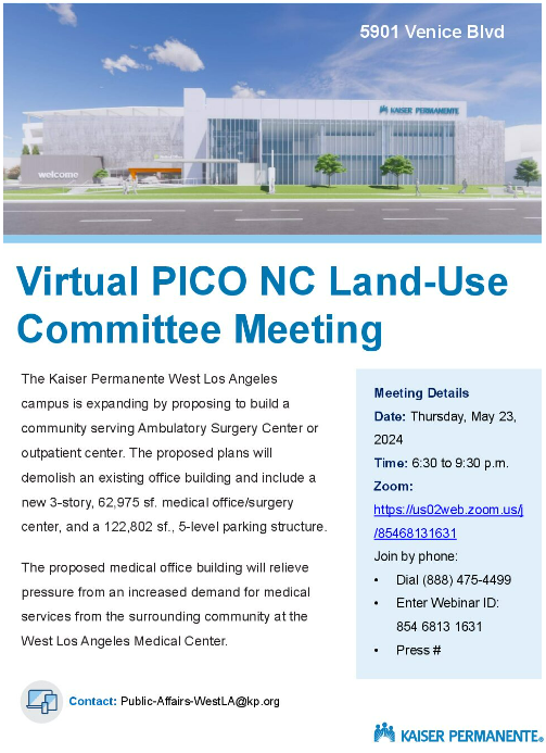 Virtual P.I.C.O. Neighborhood Council Land Use Committee Meeting